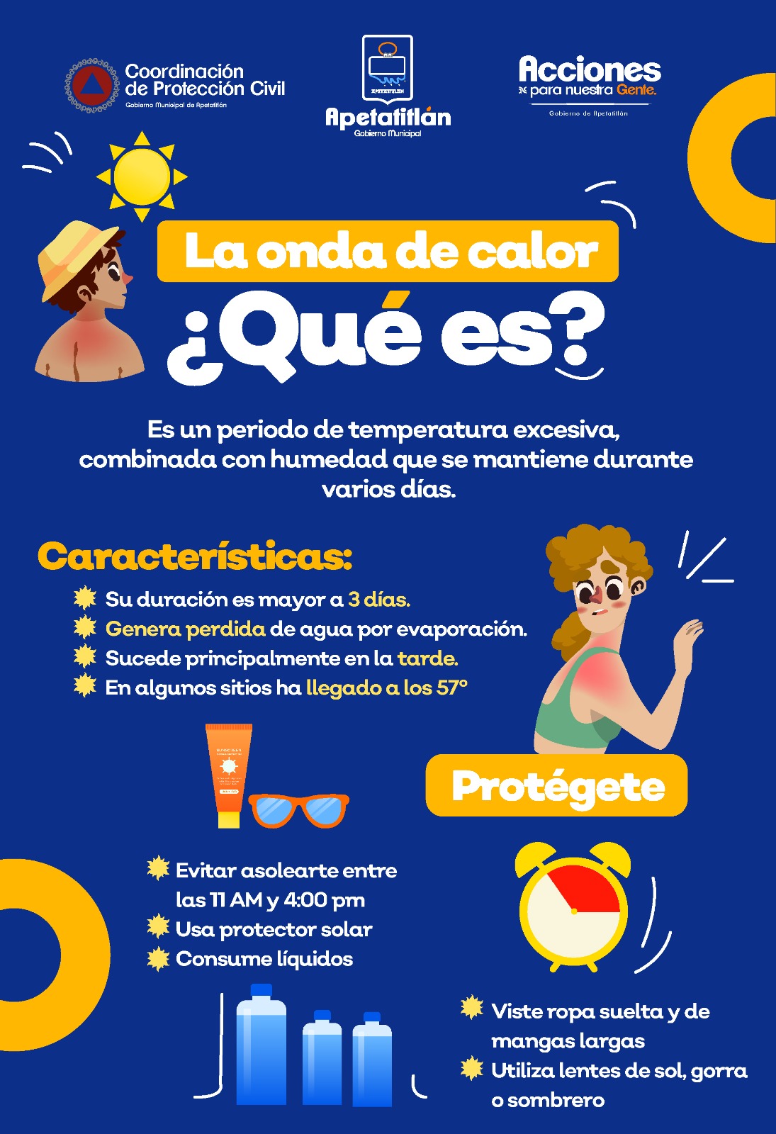 Ante altas temperaturas, gobierno de Apetatitlán emite recomendaciones; está atento a cualquier eventualidad
